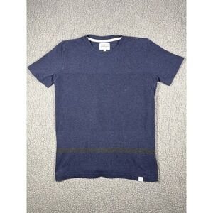 Norse Projects Shirt Mens Small Blue Textured Crewneck Cotton Tee Stripe Casual